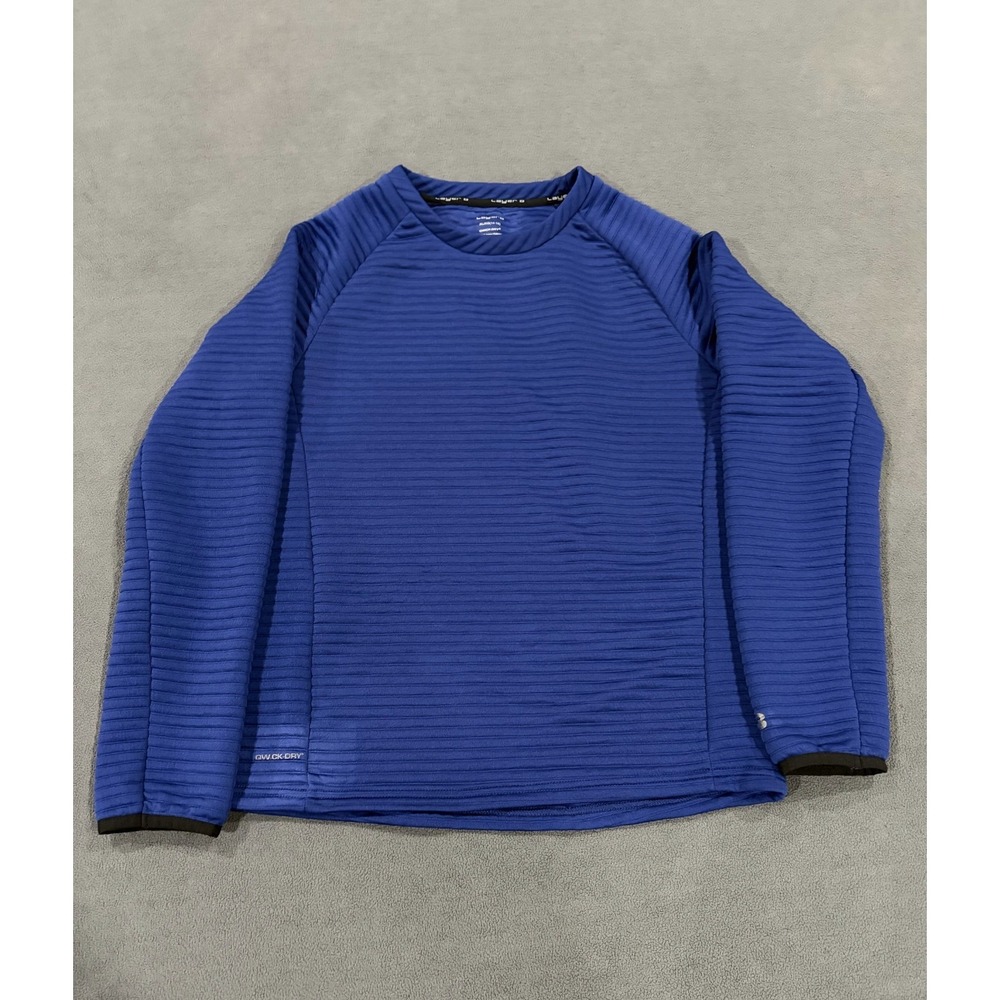 Layer 8 Qwick Dry Shirt Boys XL (14-16) Blue Crew Neck Raglan Sleeve Casual